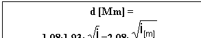 Text Box: d [Mm] = 1.08.1.93. =2.08. ,